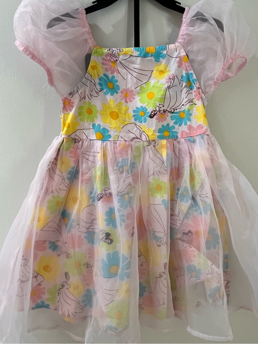 Disney Girls Pink Pastel Floral Princess Dress